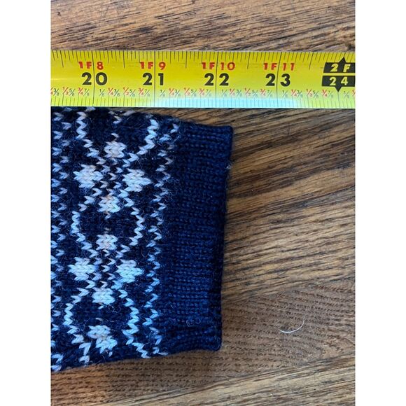 Nordstrikk Blue 100% Wool Norway Fair Isles Open Cardigan Top Women's Size Large - Picture 10 of 11